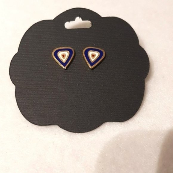 Vintage teardrop cloisonne enamel stud earrings